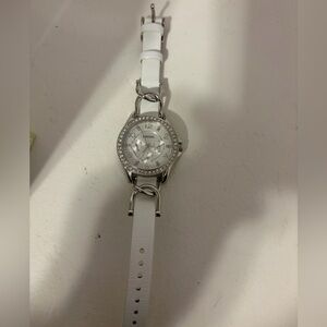 Fossil Women's White Leather Crystal-Accent Watch